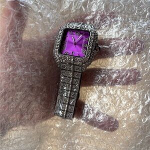 Elegant Silver and Purple Women's Watch